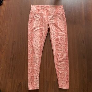 Glyder CycleBar Workout Pants Snakeskin Salmon